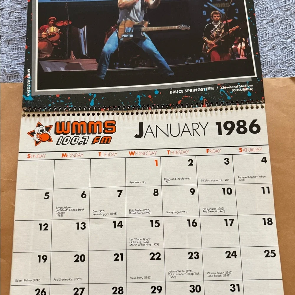 MMS Design Studio 1986 Calendar - Bold Red and Yellow